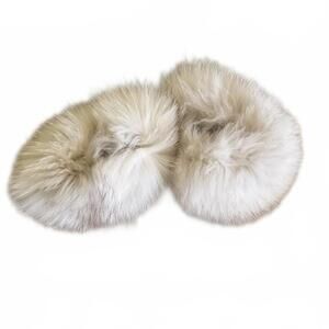Vtg Natural Blue Fox Fur Cuffs NWT!